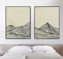 Minimalist Sun Mountain Line Abstract Wall Art, Nordic Posters Prints, Minimalist Image, Canvas Painting, Room Decoration, Set 3