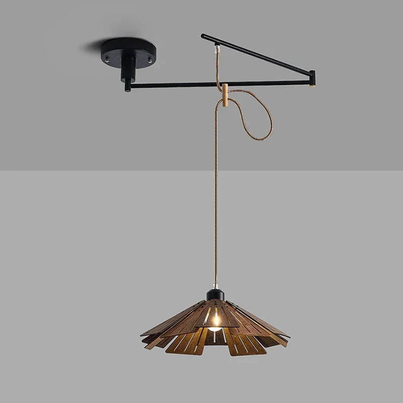 Minimalist Wooden Dining Table, Movable Pendant Light, LED Nordic Bar Counter, Living Room, Bedroom, Study, Pendant Light - vue 2 sur 11