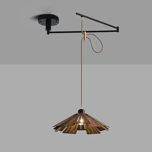 Minimalist Wooden Dining Table, Movable Pendant Light, LED Nordic Bar Counter, Living Room, Bedroom, Study, Pendant Light