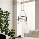 Italian Porada ASTRA wooden pendant light retro multi-head minimalist restaurant living room LED chandelier indoor lamp