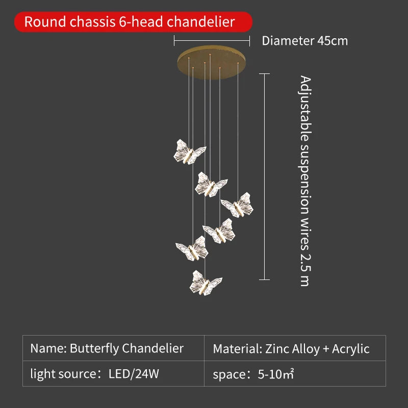 suspension en cristal nordique à led pour décoration moderne