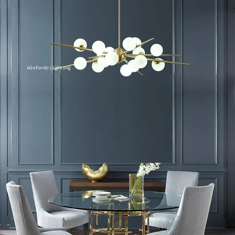 lampe moderne simple en cuivre décoration moléculaire nordique - vue 6 sur 10