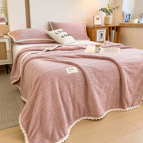 Plaid polaire doux tricoté pour canapé et chambre