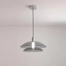 suspension en verre à double couche moderne en métal chromé