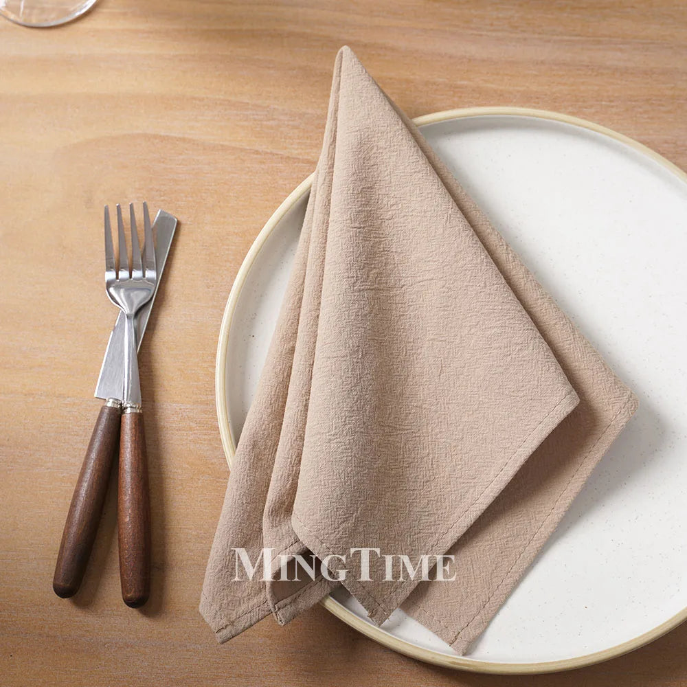 Serviette de table coton lavé style classique réutilisable - vue 3 sur 7