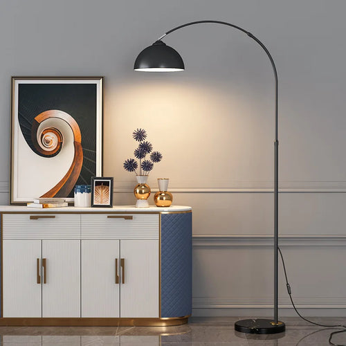 lampe de chevet moderne en tissu et marbre style européen - vue 2 sur 9