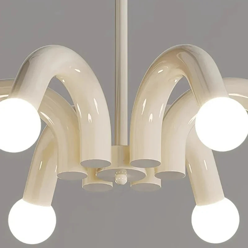 Modern milky white LED pendant light, living room, bedroom, children's room, creative decoration pendant light - vue 6 sur 11