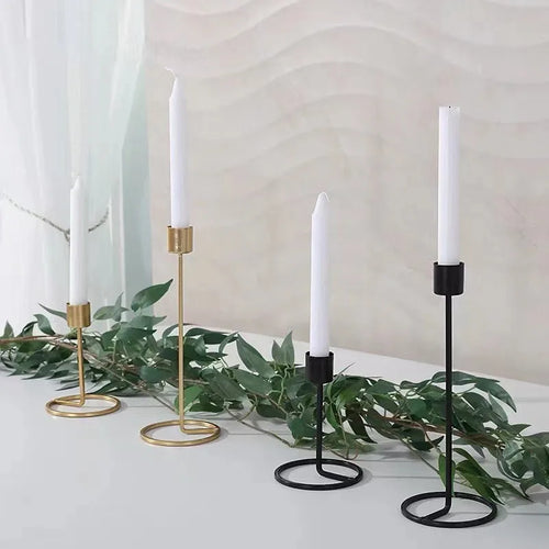 bougeoir en métal créatif pour décoration romantique de mariage - vue 2 sur 14