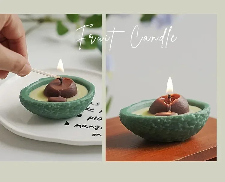 bougie parfumée aromathérapie imitation avocat en cire de soja - vue 5 sur 7