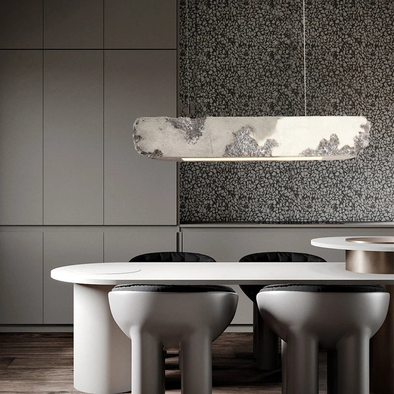 Minimalist nordic wabi-sabi LED chandelier for restaurant bar - vue 4 sur 15