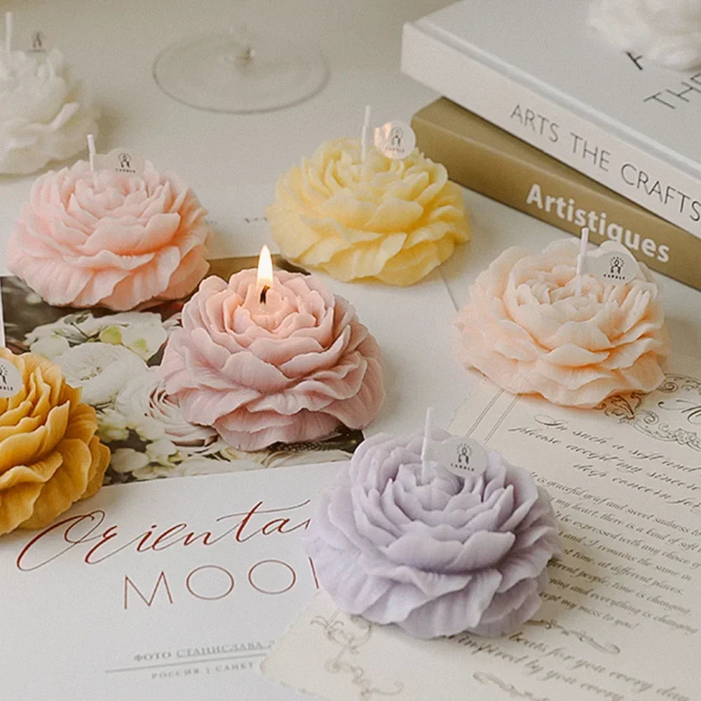 bougie 3d fleur dœillet décoration aromathérapie et cadeaux - vue 3 sur 11