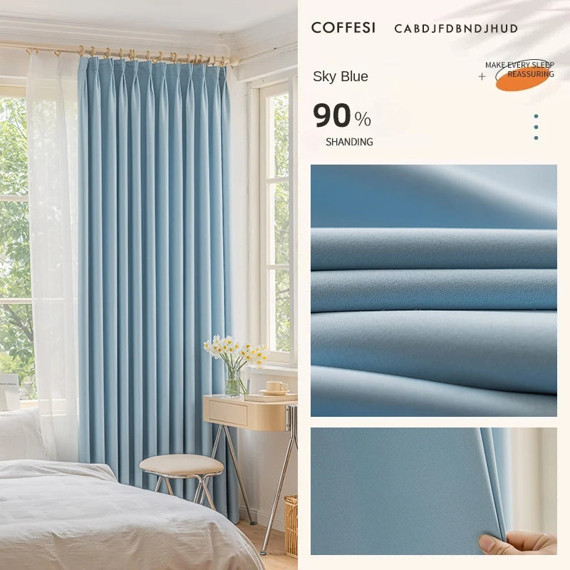 Rideau moderne plissé occultant luxe pour salon chambre - vue 9 sur 18