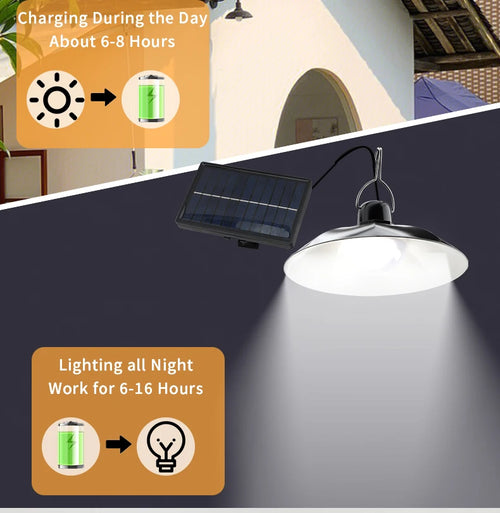 suspension solaire à led avec télécommande pour extérieur jardin camping - vue 7 sur 8