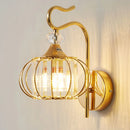 Glass wall lamp, iron art bedside lamp, simple accessories of living room, bedroom and dining room, E27 lamp