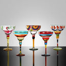 Verre cocktail margarita peint main motif flamant creatif