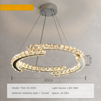 suspension led en cristal style nordique décoratif