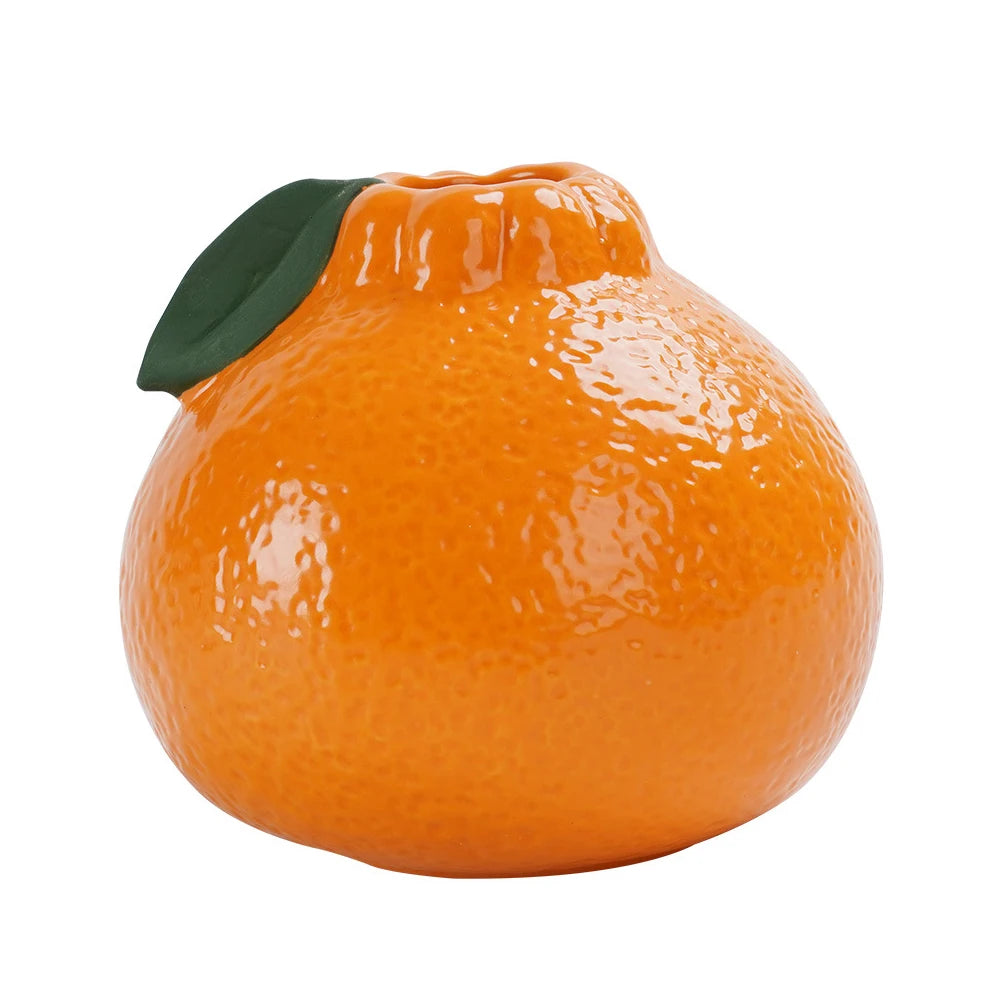 Ceramic Vase, Orange Vase for Home Decor,Decorative Vase Fruit Shape Vase Tabletop Decorative Vase Table Centerpieces Decoratio - vue 6 sur 7