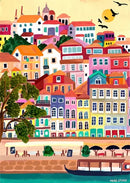 Colourful abstract landscape posters for interior decoration