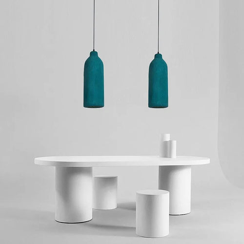 suspension led créative wabi sabi restaurant décoration chez l'habitant ciment - vue 5 sur 7