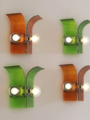 Retro coloured glass wall light for elegant décor
