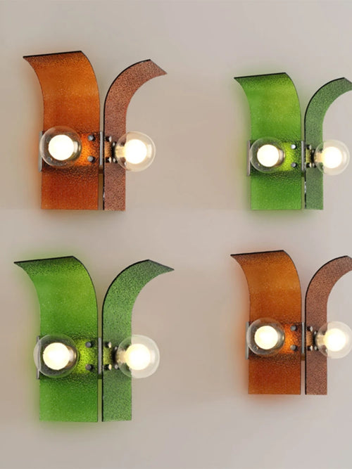 Retro coloured glass wall light for elegant décor - vue 2 sur 8