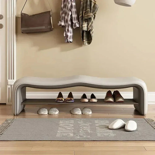 banc de rangement minimaliste pour chaussures avec siège design - vue 6 sur 12