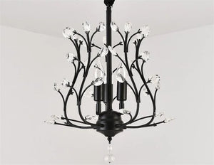 lustre vintage en cristal à quatre branches pour éclairage élégant
