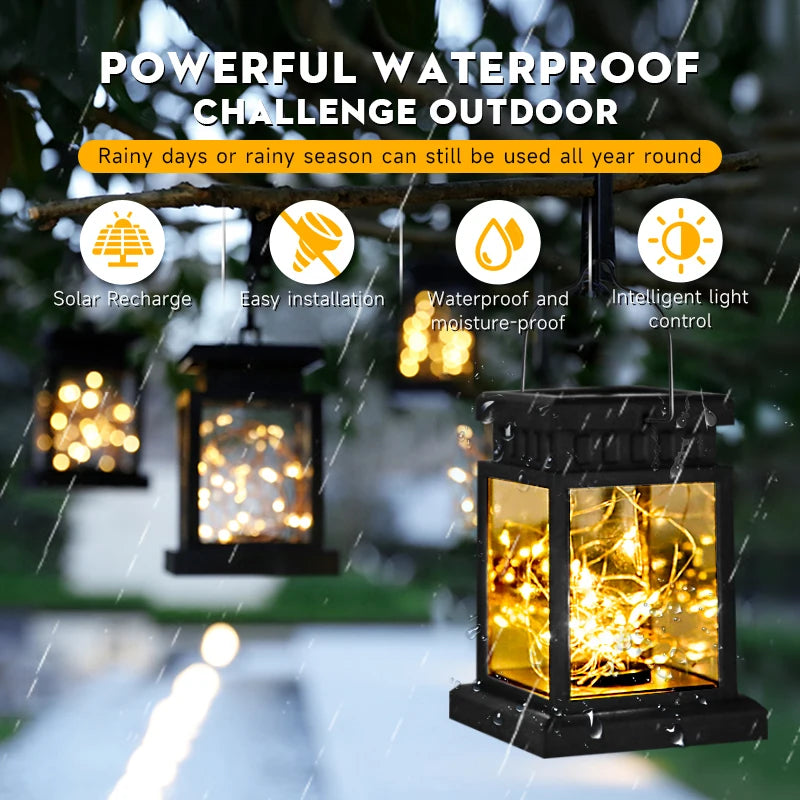 lanterne solaire led portable et étanche pour extérieur et festival - vue 8 sur 9