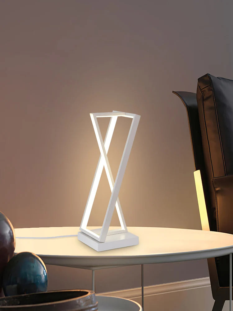 Lampadaire Led à géométrie noire et blanche moderne