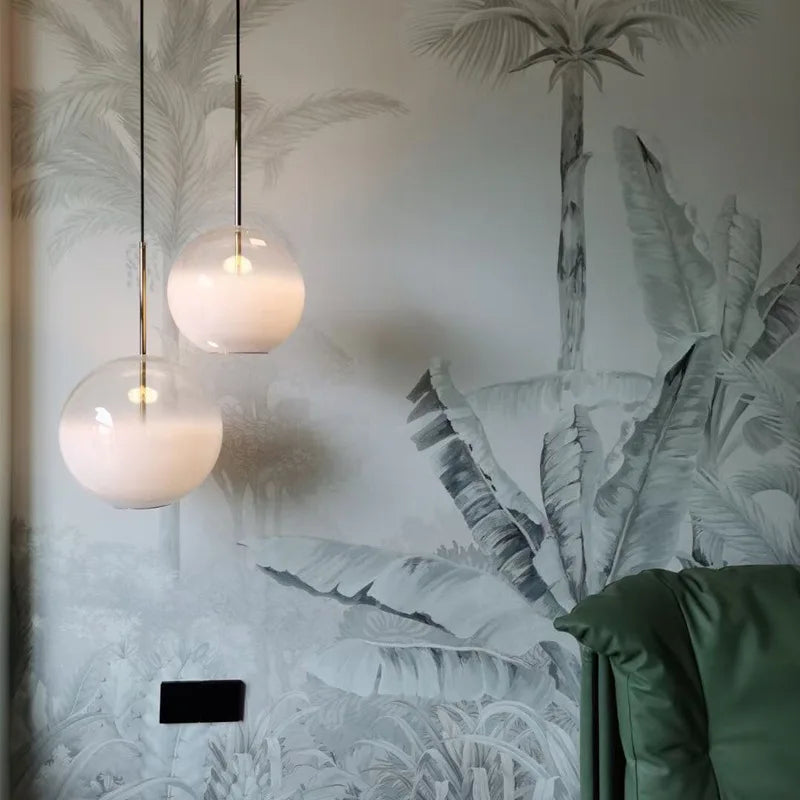 suspension en verre pour îlot de cuisine design élégant et moderne - vue 4 sur 9