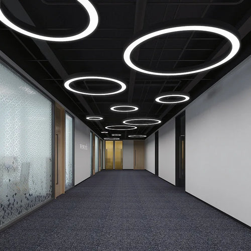 lustre à anneaux ronds led pour éclairage créatif moderne