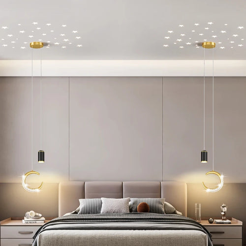 Simple modern LED chandelier, minimalist Nordic style for bar or café - vue 6 sur 12