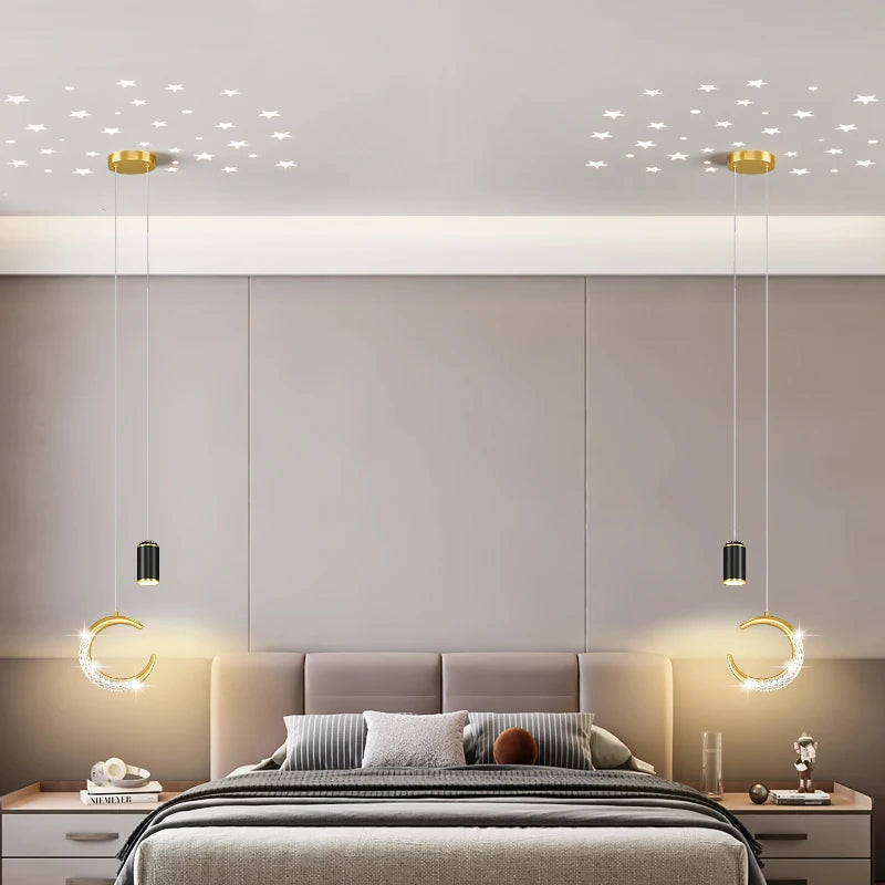 Simple modern LED chandelier, minimalist Nordic style for bar or café - vue 6 sur 12