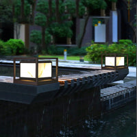 lampe de jardin en marbre solaire étanche pour extérieur