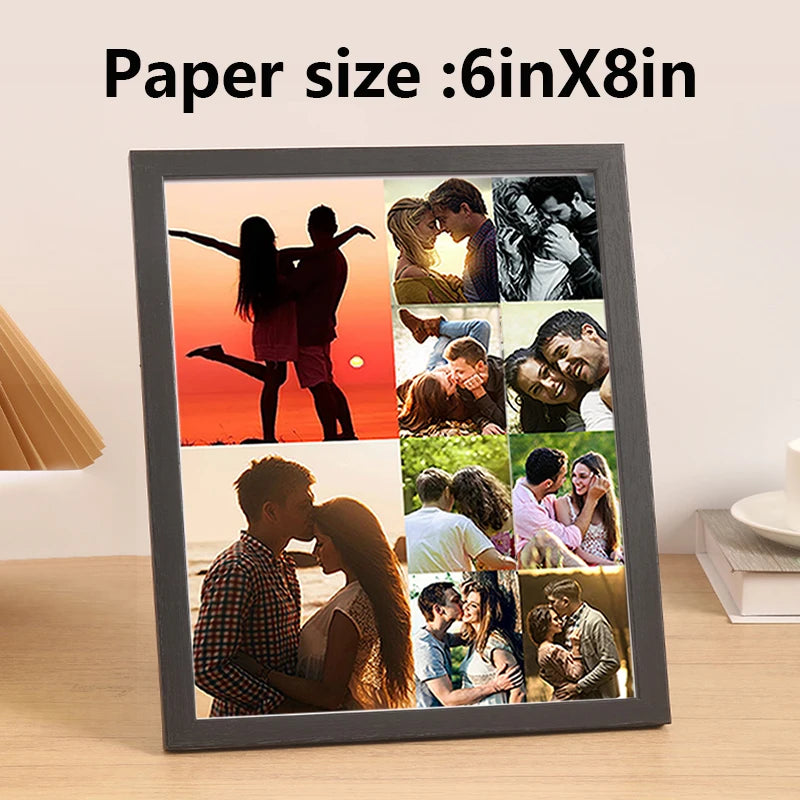 Personalized wooden photo frames, custom photo frame ornaments, simple holiday gifts indoors, commemorate precious memories - vue 7 sur 12