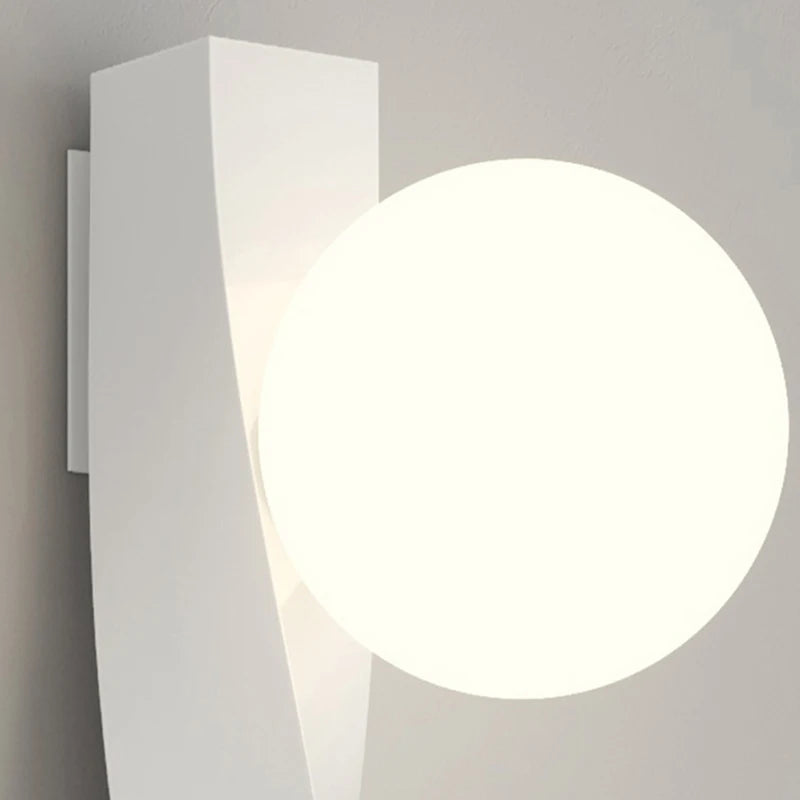 applique murale led en aluminium et verre blanc rotatif - vue 6 sur 12