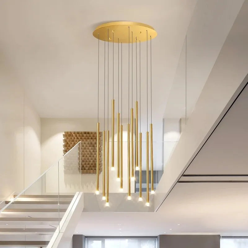 lustre escalier minimaliste moderne duplex rotatif personnalité créative - vue 3 sur 12