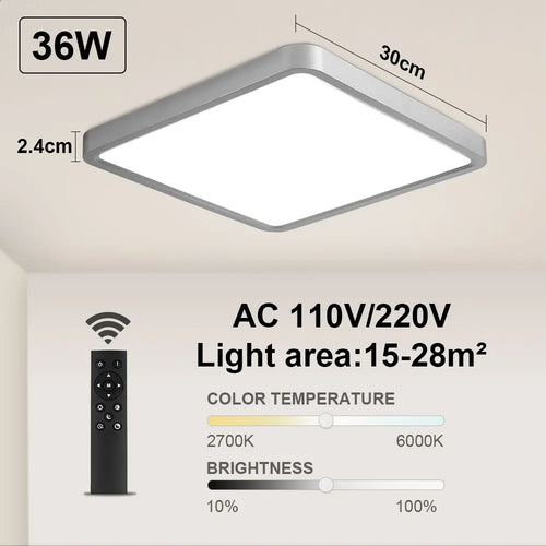 Tuya Smart LED plafonnier App commande vocale Alexa Google télécommande plafonniers carrés salon chambre éclairage - vue 18 sur 22
