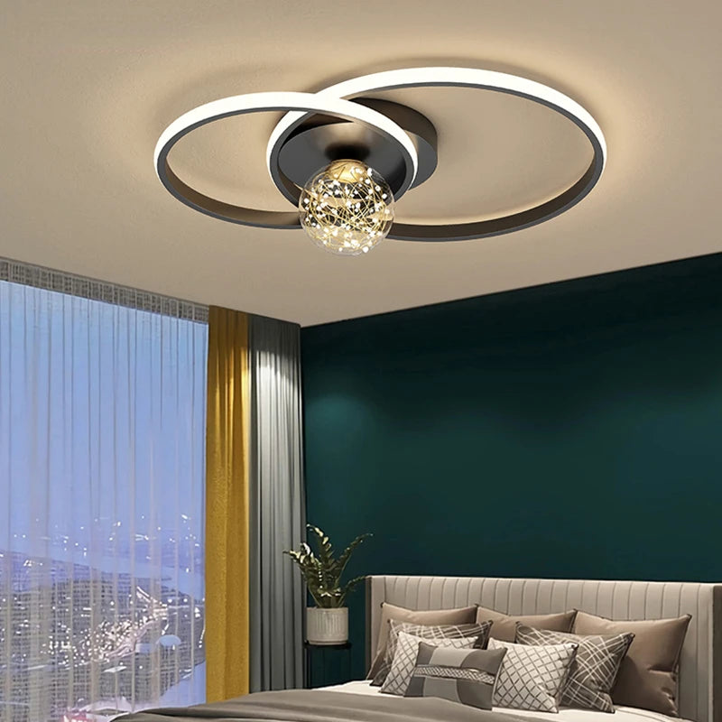 lustre led moderne simple boule nordique pour éclairage intérieur - vue 5 sur 16