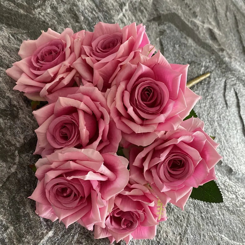 rose artificielle en soie pour décoration et photographie de mariage - vue 11 sur 22