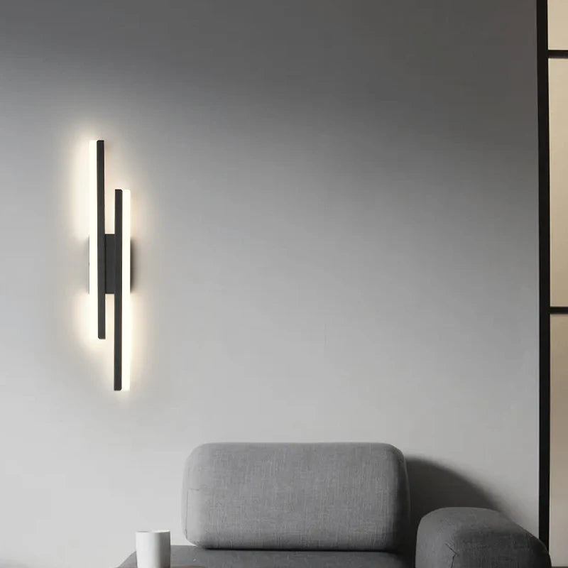 Applique murale à longue bande de luxe lampes créatives pour chambre à coucher lampe de chevet Design Simple moderne nordique salon TV applique murale