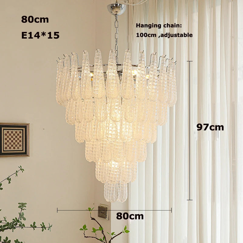 Coloured glass pendant with decorative leaf for chic interiors - vue 11 sur 12