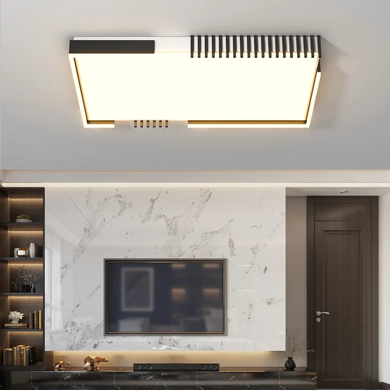plafonnier led rectangulaire encastrable design nordique moderne - vue 4 sur 9