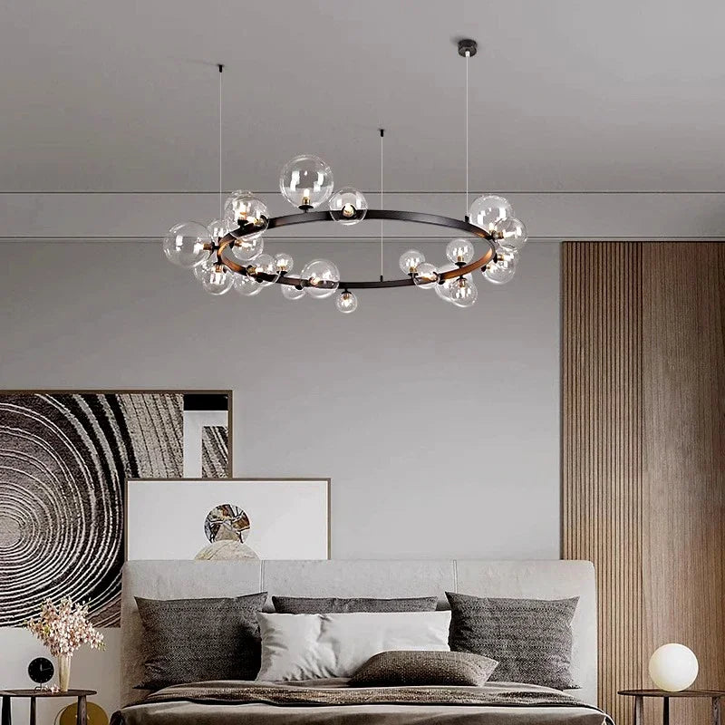 lustre nordique en verre design pour un éclairage élégant - vue 6 sur 8