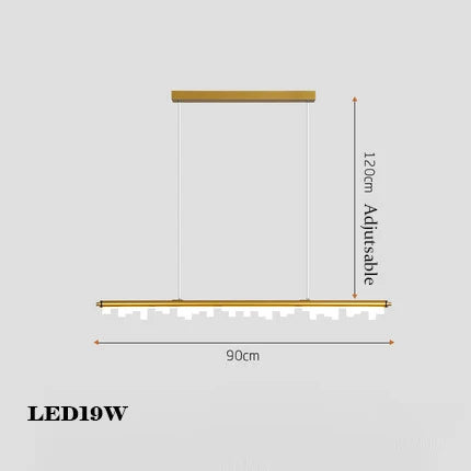 Modern minimalist gold and black chandelier for pendant lighting - vue 11 sur 12