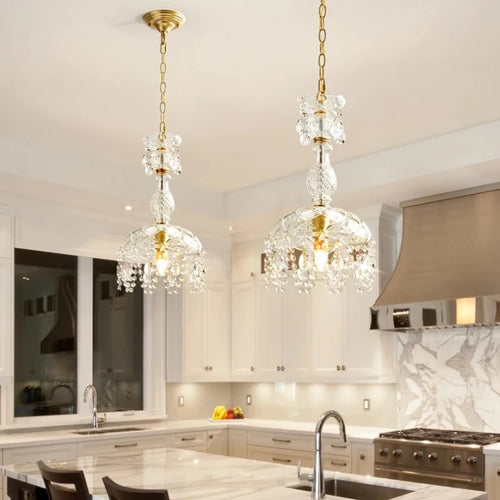 lustre rétro en cristal pour décoration intérieure élégante - vue 4 sur 7