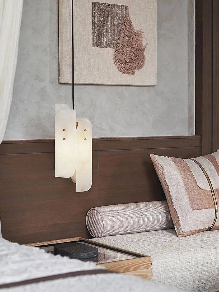Modern decorative chandelier in natural marble minimalist - vue 4 sur 7