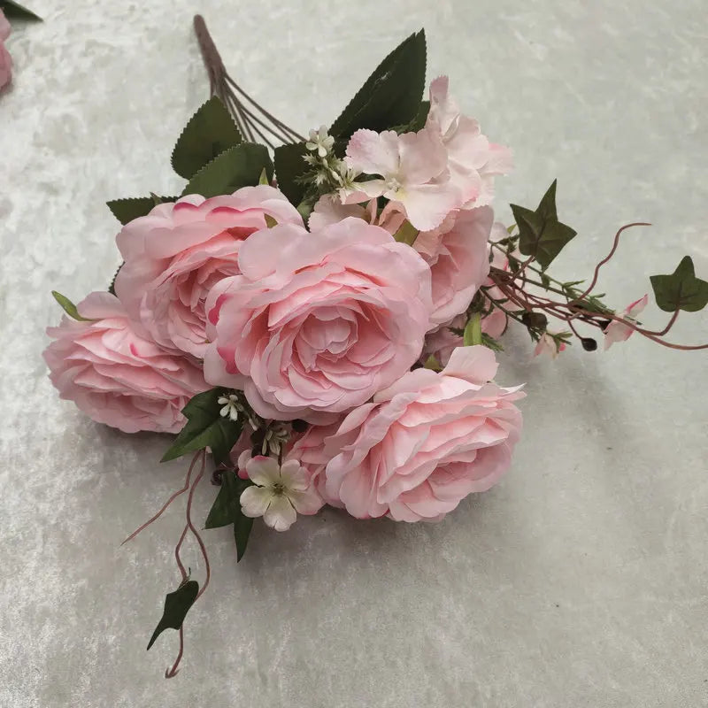bouquet de roses en soie pour décoration de mariage et jardin - vue 8 sur 15