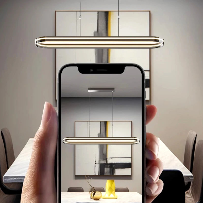 lustre design led moderne pour éclairage intérieur - vue 6 sur 8