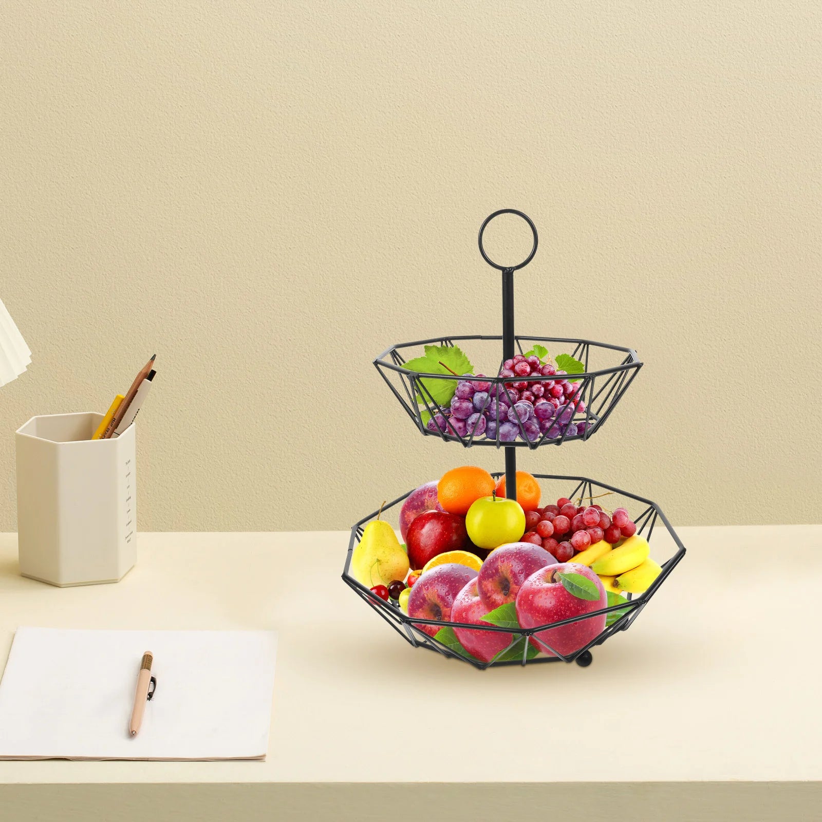 plateau à fruits et collations trois niveaux pour cuisine - vue 9 sur 8